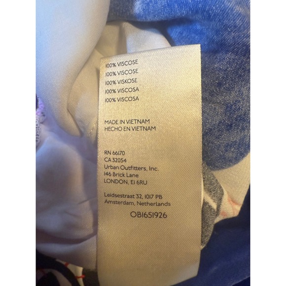 Anthropologie‎ Maeve Lisa Sander Floral Wide Leg Pants Blue Pink boho whimsi XL - Picture 8 of 9